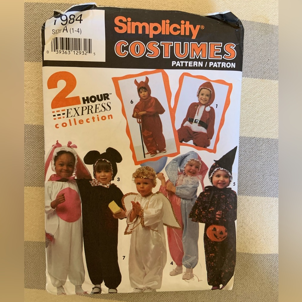 1990s Simplicity Costume Sewing Pattern-2-Hour Express Collection
